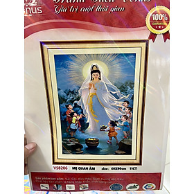 Mua Tranh thêu kín quan âm tống tử vs8206  kích thước 60 x 90 cm