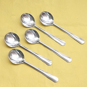 Thìa cháo thìa xúp inox đầu tròn loại trơn