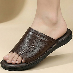 Dép Nam Quai Ngang HA NAM Da Bò Thật Cao Cấp DNA2124