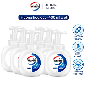 Combo 6 Bọt rửa tay kháng khuẩn Walch dưỡng da tay mềm mịn (400ml)