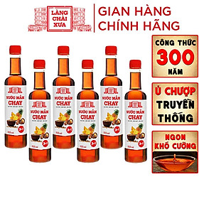 Đặc Sản Phan Thiết - Thùng 6 Chai Nước Mắm Chay 3 Trong 1 Làng Chài Xưa 525Ml Trái Thơm Nấm Ngọt Đậu Nành 300 Năm Truyền Thống