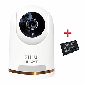 Mua Camera Wifi không dây SHUJI UH625B - Xoay 360 độ- Báo động khi có trộm- Ghi âm và Đàm thoại 2 chiều- Hàng chính hãng được nhập khẩu chính thức bởi Cty TNHH Shuji (VN)- Bảo hành 24 tháng