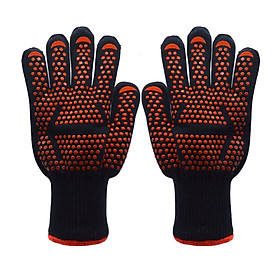 Silicone Kevlar Cotton Heat Insulation BBQ Barbecue Heatproof Grill Microwave Oven Glove