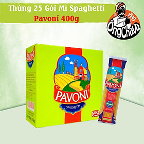 Thùng 25 Gói Mì Ý Pavoni 400g 100% Lúa Mì Nguyên Chất (Pavoni Spaghetti)