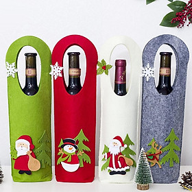 Christmas  Santa Claus Snowman Wine Bottle Cover Christmas Table Decor