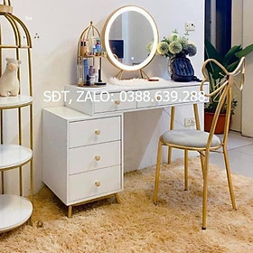 Mua Hàng HOT GIÁ SỈ Bàn trang điểm nhiều ngăn kéo gương đèn led kết hợp ghế nơ