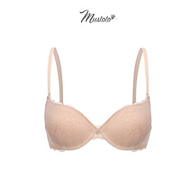 Áo Lót Nữ Ren Mút Vừa Nâng Ngực Bra Camellia Mustoto MA08 - Da nhạt - 38