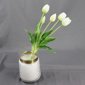 Mua Hoa giả  bó 5 cành Tulip silicon cao cấp (hoa kèm nụ) trang trí nhà của  văn phòng  cửa hàng  làm đạo cụ chụp ảnh