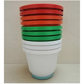 10 Chậu Kẹp Ban Công Trồng Hoa Cây Cảnh Nhiều Màu KT 16x13,5cm - Màu Ngẫu Nhiên