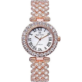 Đồng hồ nữ chính hãng Royal Crown 6305 dây đá vỏ vàng hồng