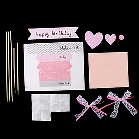 Cake Topper Insert Sticks Set Birthday Party Cake Centerpieces Decor Pink