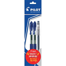 Combo Pilot 07 : 2 Bút Gel G-2 Mực Xanh + 1 Bút Gel G-Tec Mực Xanh