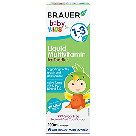 Vitamin tổng hợp Brauer Baby & Kids Liquid Multivitamin For Toddler cho trẻ 1-3 tuổi (45ml)