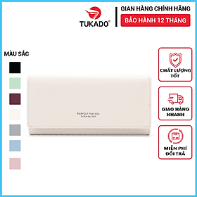 Ví dài nữ cầm tay thời trang PERFECT FOR YOU đựng tiền điện thoại da xước cao cấp cực đẹp giá rẻ PFY31 - Tukado