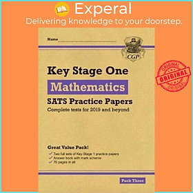 Sách - KS1 Maths SATS Practice Papers: Pack 3 by CGP Books (UK edition, paperback)