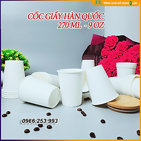 Mua 50 Chiếc cốc giấy 270ml ~ 9 OZ hàng cao cấp xuất khẩu Hàn Quốc