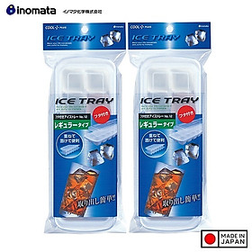 Combo 2 khay làm đá 12 viên có nắp Inomata