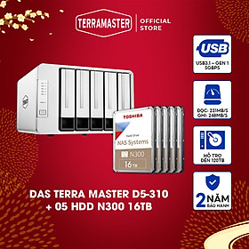 Mua Bộ thiết bị lưu trữ DAS TerraMaster D5-310 5-bay+N300 Hàng chính hãng