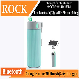 Loa Bluetooth kiêm gậy chụp ảnh Selfie đa năng 4 in 1 hiệu Rock Space RAU0583 hỗ trợ chức năng pin dự phòng 2000mAh (6h nghe nhạc liên tục, bắt sóng xa lên tới 10m) - hàng nhập khẩu