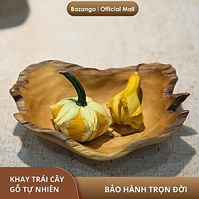 Mua  Khay Gỗ  Đựng Đồ Ăn Bằng Gỗ Tự Nhiên Bazango | Khay decor  khay gỗ tròn  khay gỗ đựng hoa quả