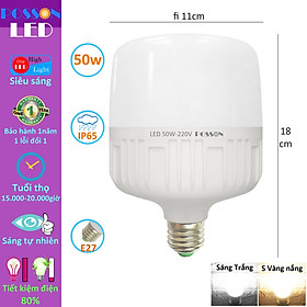 10 Bóng đèn Led trụ 50w bup trụ T110 bulb siêu sáng tiết kiệm điện kín chống nước mưa Posson LC-50x