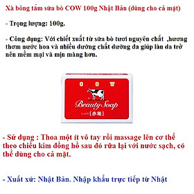 Combo 2 bánh xà bông tắm dưỡng da COW BRAND SOAP RED BOX 100g + tặng 5 túi zipper 12x17cm