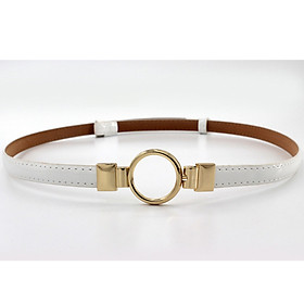 Thắt lưng nữ da PU mặt hình tròn cá tính TTL32