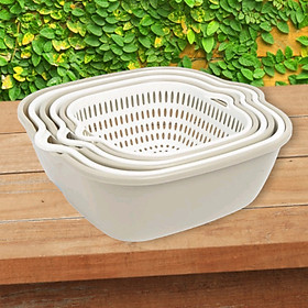Mua SET 3 BỘ THAU CHẬU RỔ NHỰA VIỆT NHẬT GỒM 3 RỔ 3 THAU CHẬU ( tặng móc dán inox to )