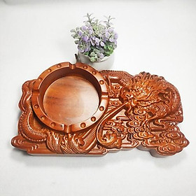 Mua (RẺ NHẤT) GẠT TÀN THUỐC GỖ HƯƠNG TA NGUYÊN KHỐI CHẠM RỒNG LỬA ĐỂ BÀN CỰC ĐẸP