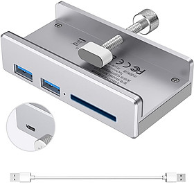 Mua Hub Chia 3 Cổng USB 3.0 MH2AC-U3  Đầu Đọc Thẻ SD Dạng Kẹp Vỏ Nhôm  Dành Cho Máy Tính Laptop