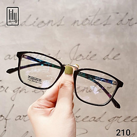 Gọng kính cận nam nữ LILYEYEWEAR mắt kính vuông dễ đeo chất liệu nhựa dẻo phụ kiện thời trang 210