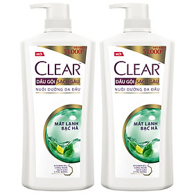 Combo 02 Dầu Gội Hỗ Trợ Trị Gàu Clear Mát Lạnh Bạc Hà