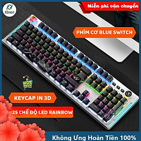 Bàn Phím Cơ Xsmart | Top bán chạy Lazada Shopee Sendo Tiki 32 Bàn Phím Cơ Gaming Mẫu Mới XSmart K968 SUPER GAME 2021 Có 25 Chế Độ Led Đổi Màu Keycap Siêu Xịn, Tương Thích Máy Tính PC - Hàng Chính Hãng