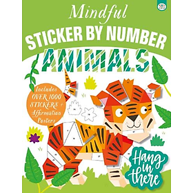 Sách hoạt động thiếu nhi tiếng Anh: Mindful Sticker By Number: Animals