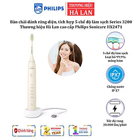 Bàn chải đánh răng điện, tích hợp 5 chế độ làm sạch Series 3200 Thương hiệu Hà Lan cao cấp Philips Sonicare HX2471 - HÀNG NHẬP KHẨU