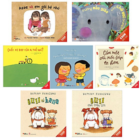 Sách - Combo Ehon 0-6 tuổi 7 cuốn: Bull và Kana/ Bull chơi trốn tìm/ Chuyện những chiếc răng/ Asae và em gái bé nhỏ/ Trường mẫu giáo của chú voi Grumpa/ Cần một cái nồi súp to hơn/ Chiếc xe đạp của ai thế nhỉ