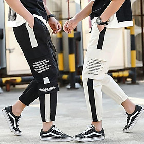quần jogger sọc thẳng , chữ ngay túi