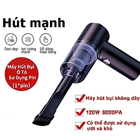 Máy Hút Bụi Cầm Tay Không Dây Đa Năng Mini Pin Sạc Hút Giường Đệm Nệm Sofa Xe Hơi Lực Hút Mạnh (HỘP VÀNG)