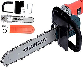 Mua Cưa xích gắn máy mài - Khung cưa xích cầm tay tra dầu tự động - Phụ kiện gắn máy mài trục M10  M12.5  M14