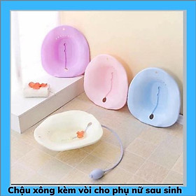 Bộ chậu xông vùng kín sau sinh èm vòi xịt tiện lợi