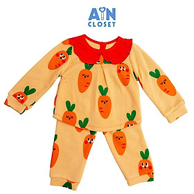 Bộ quần áo dài bé gái họa tiết Carrot cam thun giả trần - AICDBGLO71TO - AIN Closet