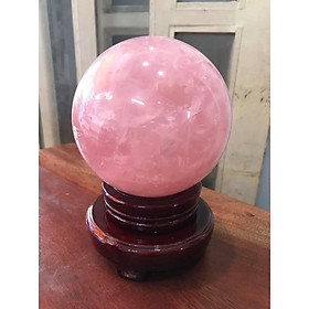 Mua TRÁI BI TO TÀI LỘC ĐÁ THẠCH ANH HỒNG TỰ NHIÊN TƯƠI SÁNG BÓNG ĐẸP TRÊN ĐẾ GỖ NHUNG  CÂN NẶNG 2 8KG CẢ ĐẾ CAO 19CM X ĐK 12CM  HỢP MỆNH HỎA THỔ ĐỂ BÀN MAY MẮN
