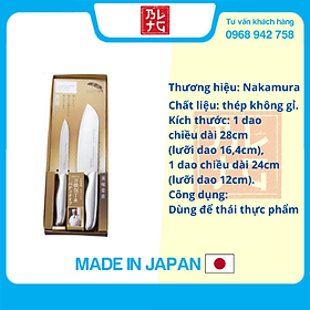 Set 2 dao làm bếp Nakamura nội địa Nhật Bản
