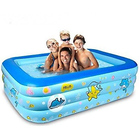 Mua Bể bơi phao cho bé loại nào tốt Bể bơi phao trong nhà  hình chữ nhật kích thước 180cm TẶNG KÈM BƠM