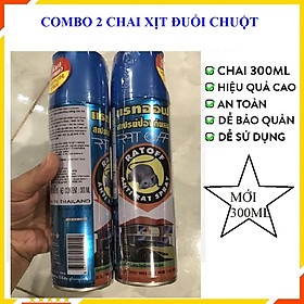 Xịt đuổi chuột, COMBO 2 CHAI, bình xịt chuột Thái Lan loại mới 300ml