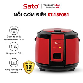 Mua Nồi Cơm Điện SATO 18F051 1.8L - Thiết kế kiểu dáng bắt mắt  hiện đại  nấu cơm dẻo ngon  chín nhanh - Miễn phí vận chuyển toàn quốc - Hàng Chính Hãng