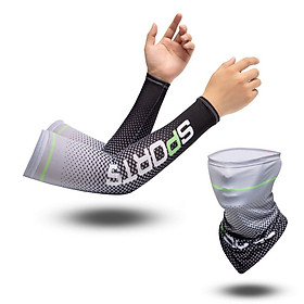 Găng tay chống nắng thể thao cho nam nữ | Sport Sun Protection Sleeves - Thiết kế cá tính, mạnh mẽ Combo Găng Tay Chống Nắng Dài Và Khăn Trùm Mặt Chống Nắng UV Nam Nữ Thun Lạnh Mát Co Dãn Lái Xe Tiện Dụng