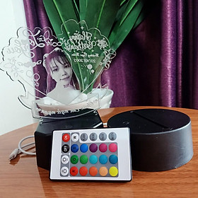 Mua Đế Đèn Ngủ Led 3d Đế Đèn Trang Trí ~ Đèn Led 7 Màu có thể sáng 16 Màu cáp nối tiện lợi ( không gồm mica hình)