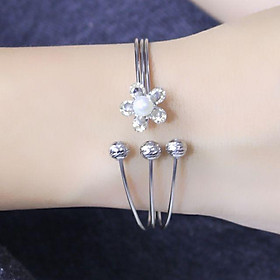 Vòng tay nữ inox kiểu bi bông mai free size