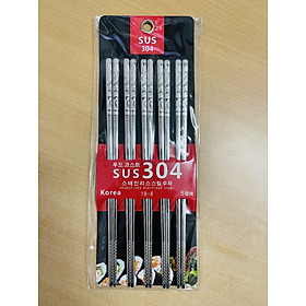 Mua Sét 5 Đôi Đũa Inox SUS #304 Cán Vuông Hàn Quốc